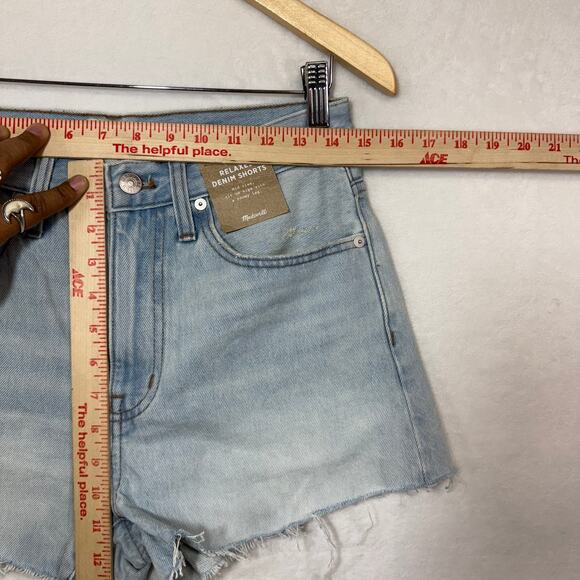 NWT Madewell 25 XS Relaxed Denim Shorts Essen Wash Distressed Retro Summer Cute - Picture 8 of 11